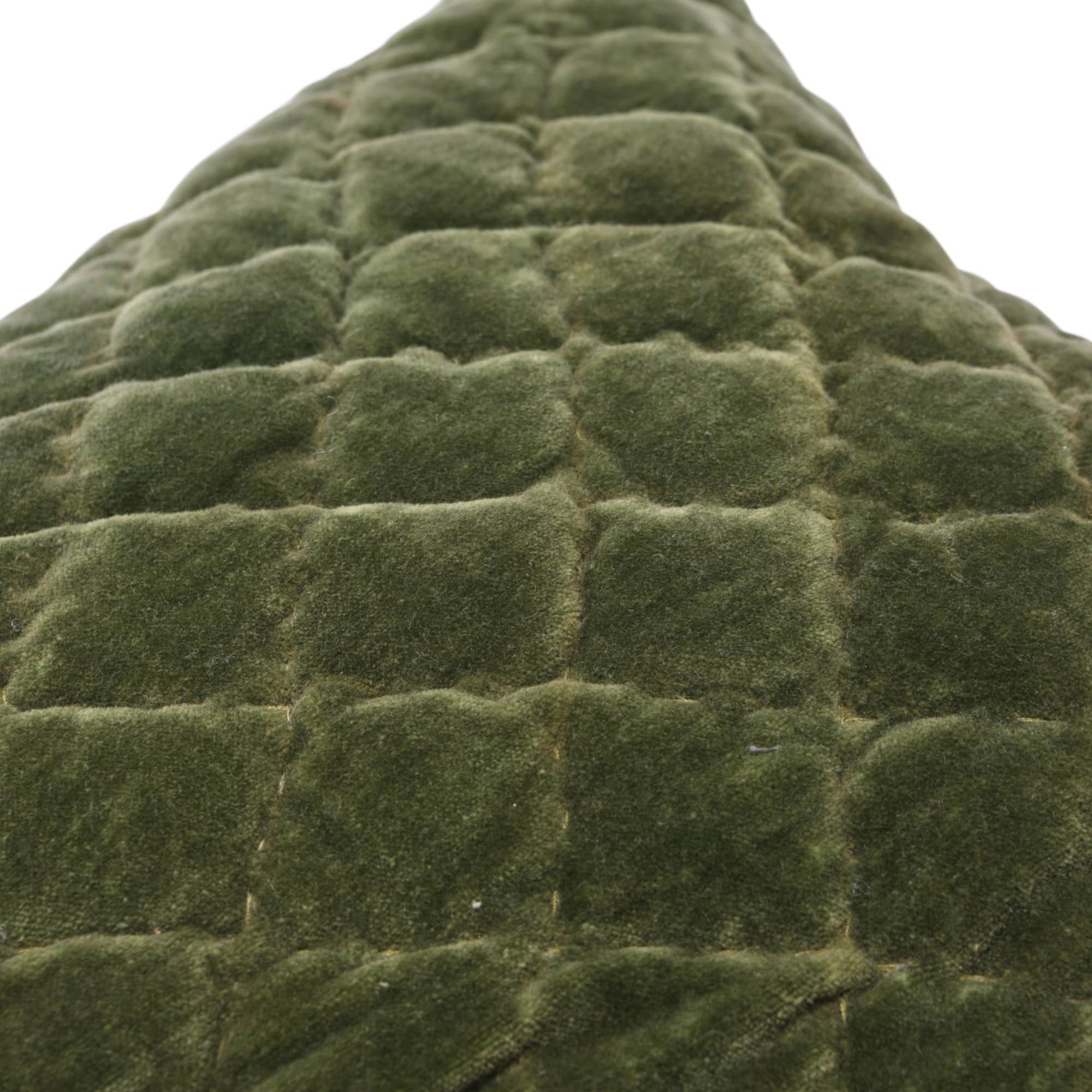 Hello Honey® 20'' Green Square Quilted Velvet Pillow Cover